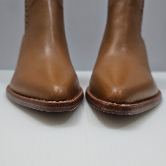 NEW Marc Fisher LTD Elyma Ankle Boot Womens 10 Tan Leather Pointed Toe Western - Picture 6 of 14
